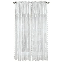 Collections Etc Carly Sheer Floral Lace Design Curtain Panel and Valance