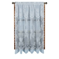 Collections Etc Elegant Lace Window Panel with Window Valance Silver 56"x63"