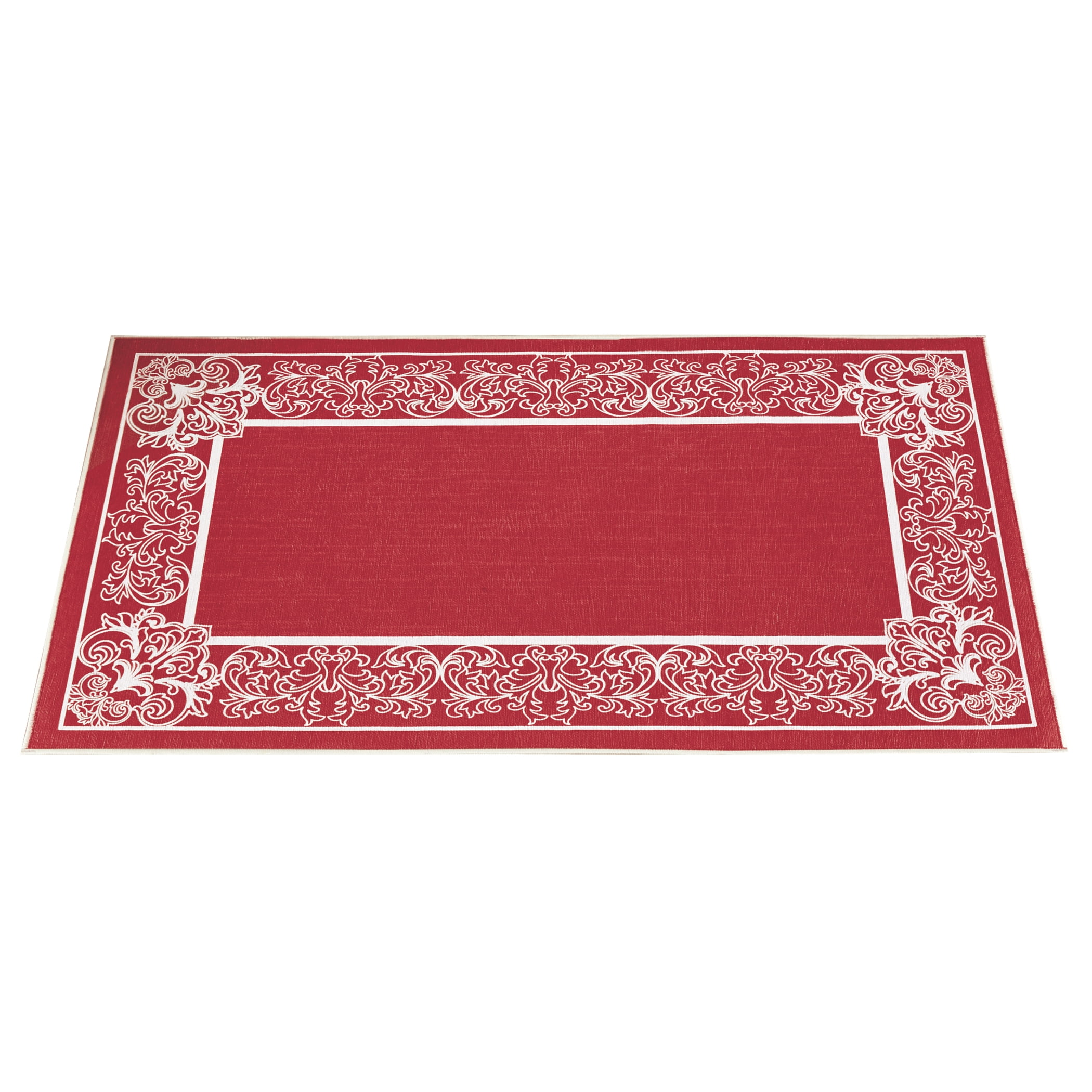 Collections Etc Elegant Scroll Border Skid-Resistant Accent Rug ...