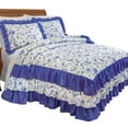 Collections Etc Elena Floral Ruffled Tiered Bedspread