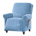 thumbnail image 1 of Collections Etc Embossed Tropical Design Stretch Furniture Cover Blue Recliner, 1 of 3