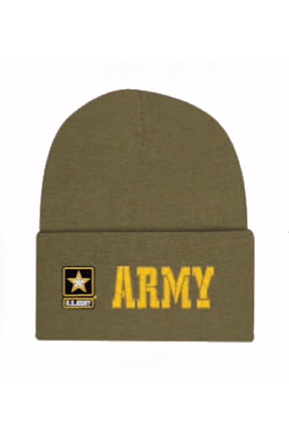 Collections Etc Embroidered Cozy Military Branch Beanie Brown