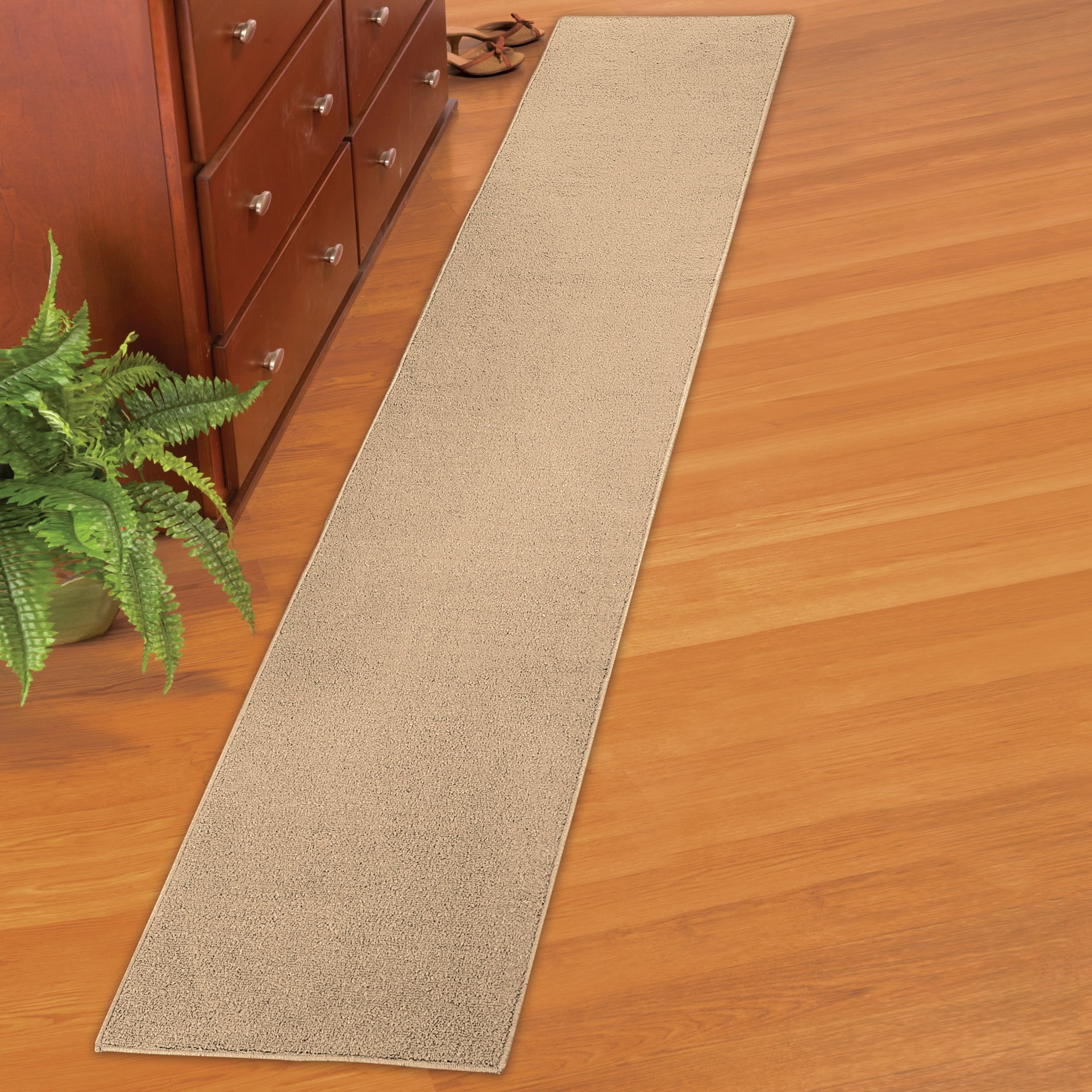 Sand Extra Long Skid-Resistant Olefin Runner Rug, 20" x 90"