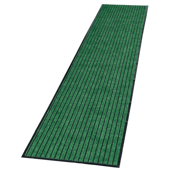 Collections Etc Extra-Long Tufted Stripe Design Non-Slip Utility Runner Rug