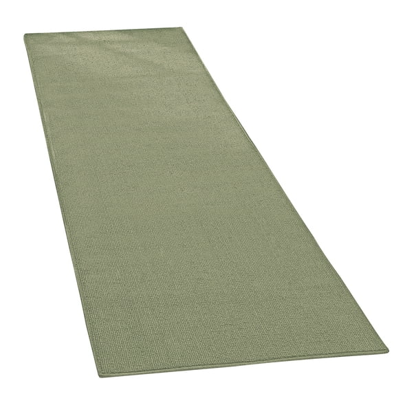 Collections Etc Extra-Wide and Extra-Long Skid-Resistant Floor Runner Rug for High-Traffic Flooring Areas, Including Entryways, Hallways, Foyers and Kitchens, Sage, 28"X120"
