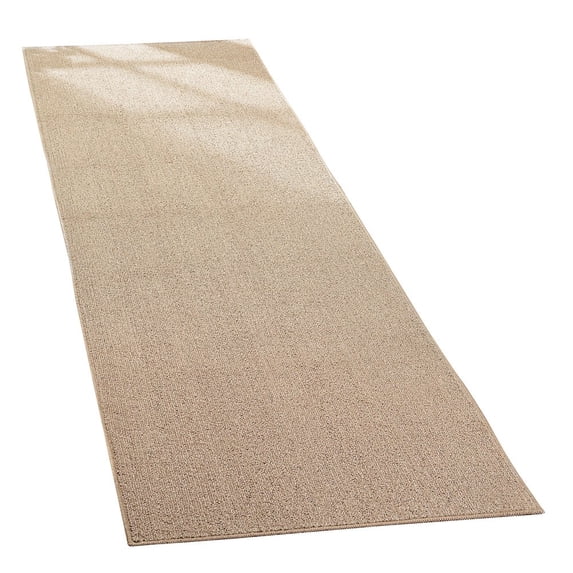 Collections Etc Extra-Wide and Extra-Long Skid-Resistant Floor Runner Rug for High-Traffic Flooring Areas, Including Entryways, Hallways, Foyers and Kitchens, Sand, 28"X120"