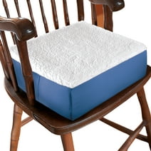 Collections Etc Extra Thick Foam Chair Cushion Blue with Detachable Sherpa Fleece Lining for Washing, Blue