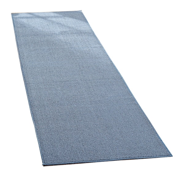 Collections Etc Extra-Wide and Extra-Long Skid-Resistant Floor Runner Rug for High-Traffic Flooring Areas, Including Entryways, Hallways, Foyers and Kitchens, Blue, 28" X 60"