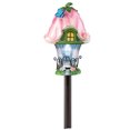 thumbnail image 1 of Collections Etc Solar Fairy Cottage House Stake for Garden, Backyard, Landscaping, and Pathway, Pink, 1 of 2