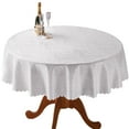 thumbnail image 1 of Collections Etc Fancy Scroll Scalloped Edge Festive Tablecloth, White, 70" Round, 1 of 3