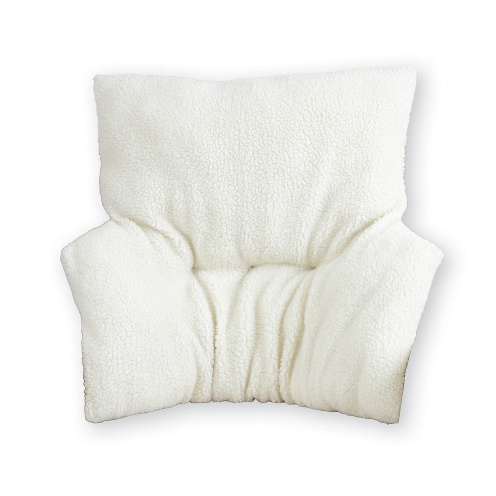  Fleece Back Support Pillow Back Cushion Non Slip Seat Cushion  for Chair Recliners Back Relax Lumbar Support Pillow Plush Cushion Thick  Pad with Backrest for Home Office Reading Sleeping (Beige) 