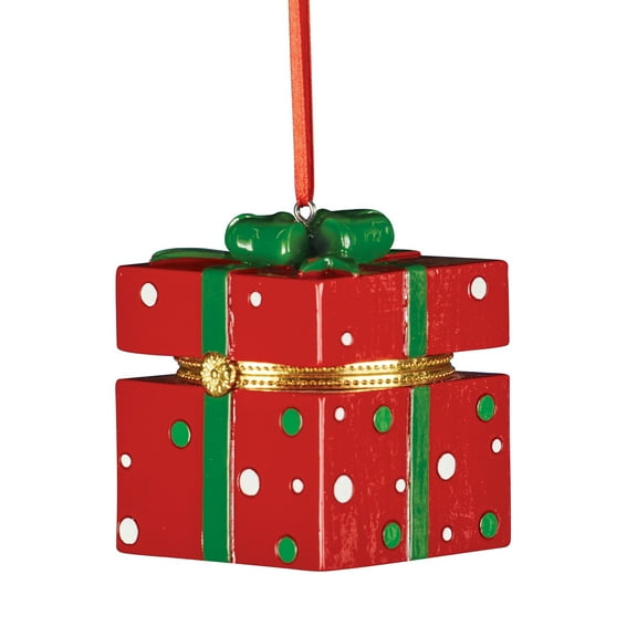 Collections Etc Festive Holiday Trinket Box Ornaments