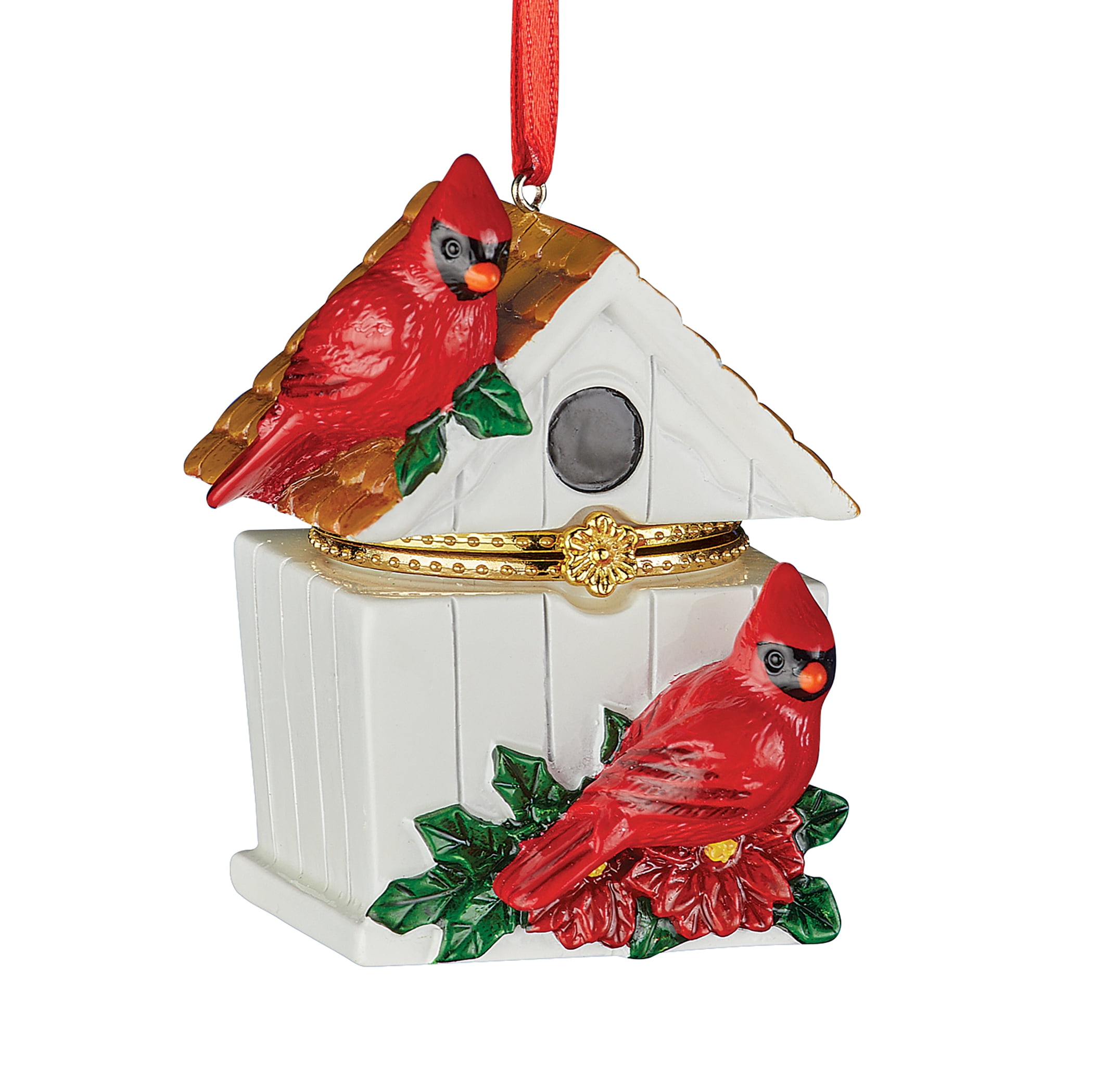 Collections Etc Festive Holiday Trinket Box Ornaments