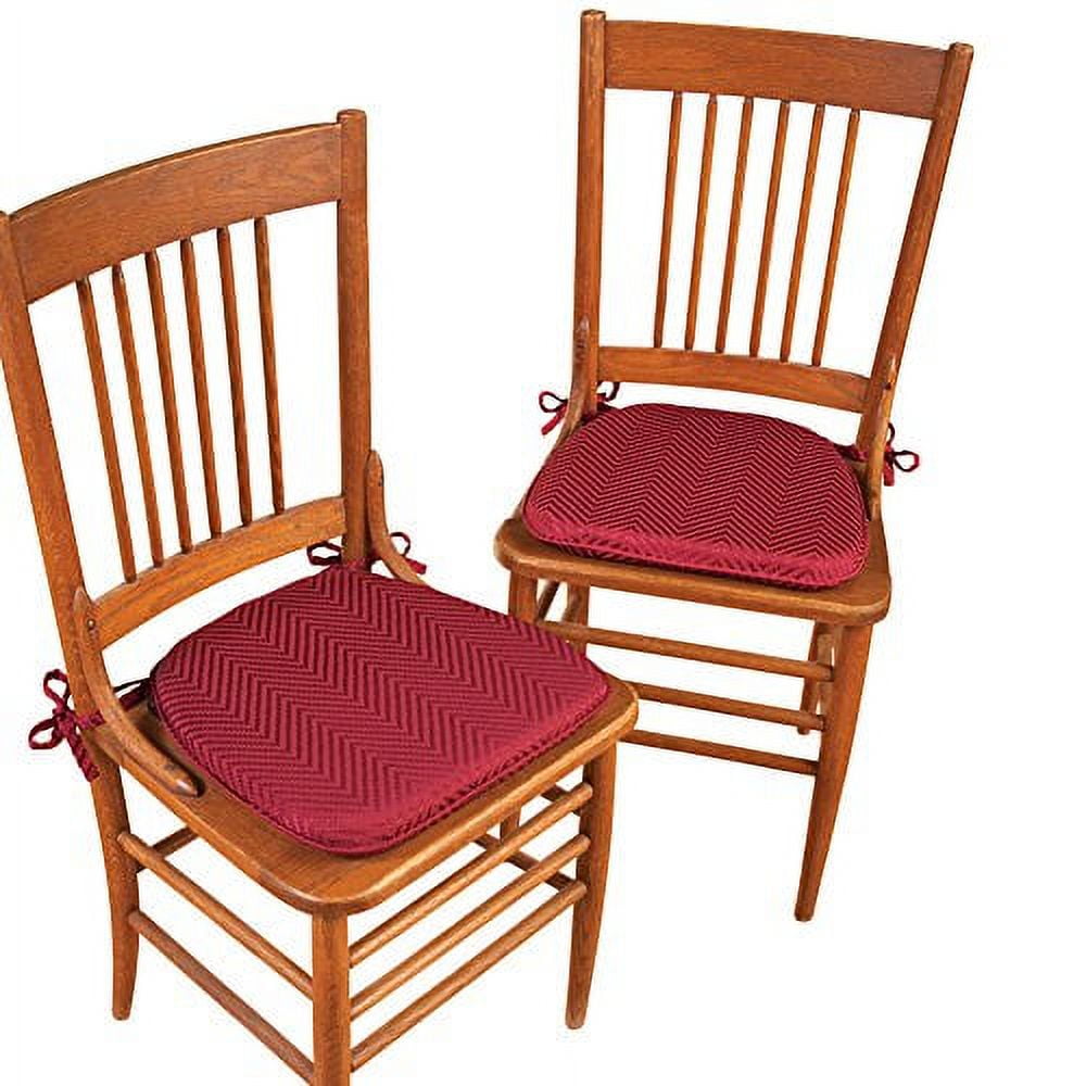 Collections Etc Foam Kitchen Chair Pads with Ties Set of 2