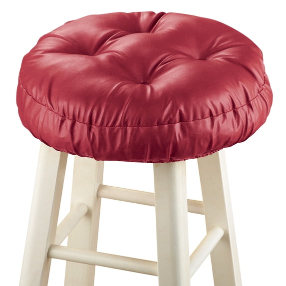 Collections Etc Foam-Padded Thick Waterproof Barstool Seat Cover Cushion with Slip Resistant Backing, Burgundy