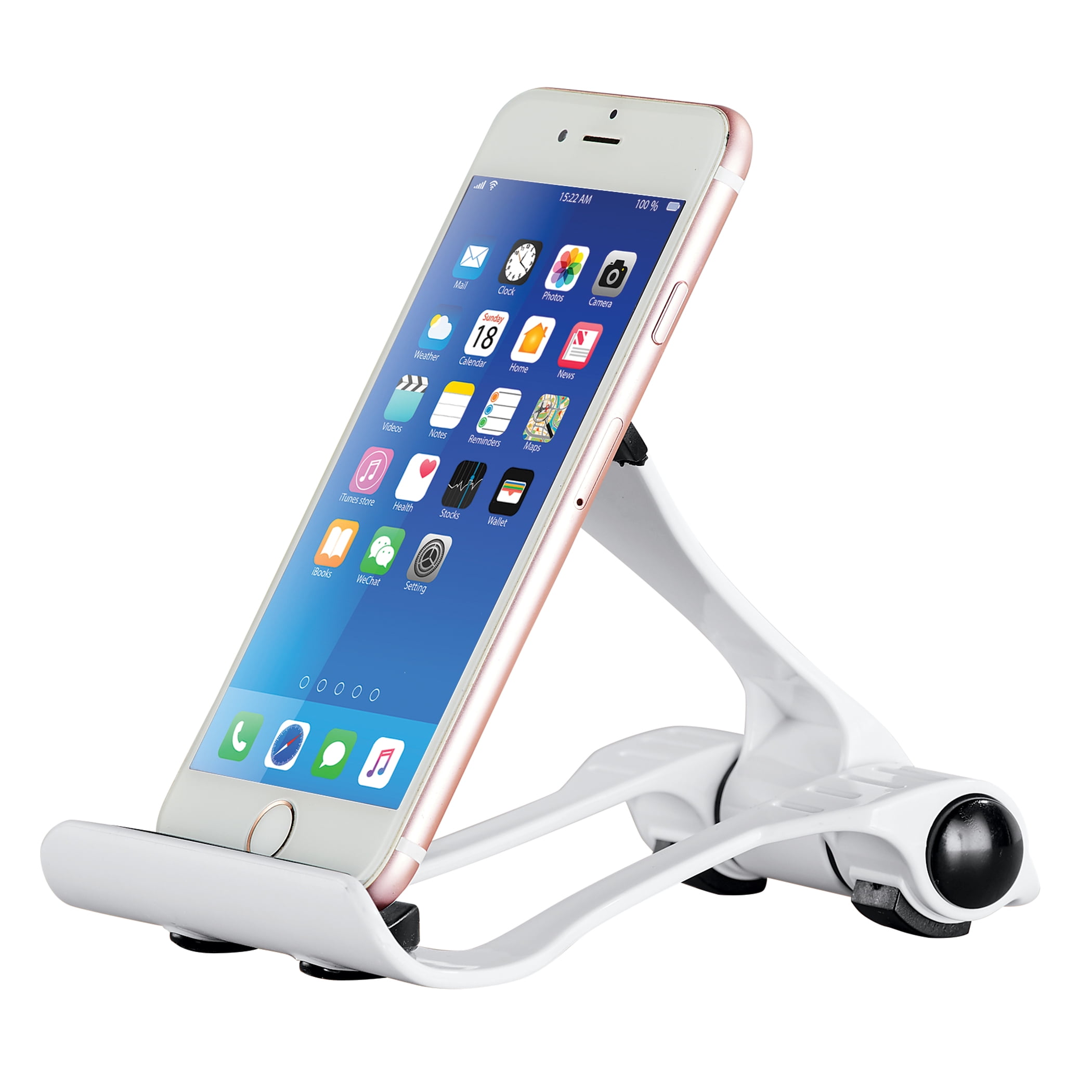 Compact Black Foldable Adjustable Non-Slip Phone and Tablet Stand