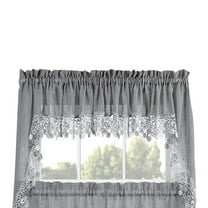 Collections Etc Fox Valley Traders Lillian Swag Valance, Gray, One Size Fits All