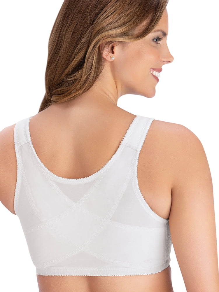 Exclare Women's Front Closure Full Coverage Wirefree Posture Back Everyday  Bra(36DDD, Beige) 