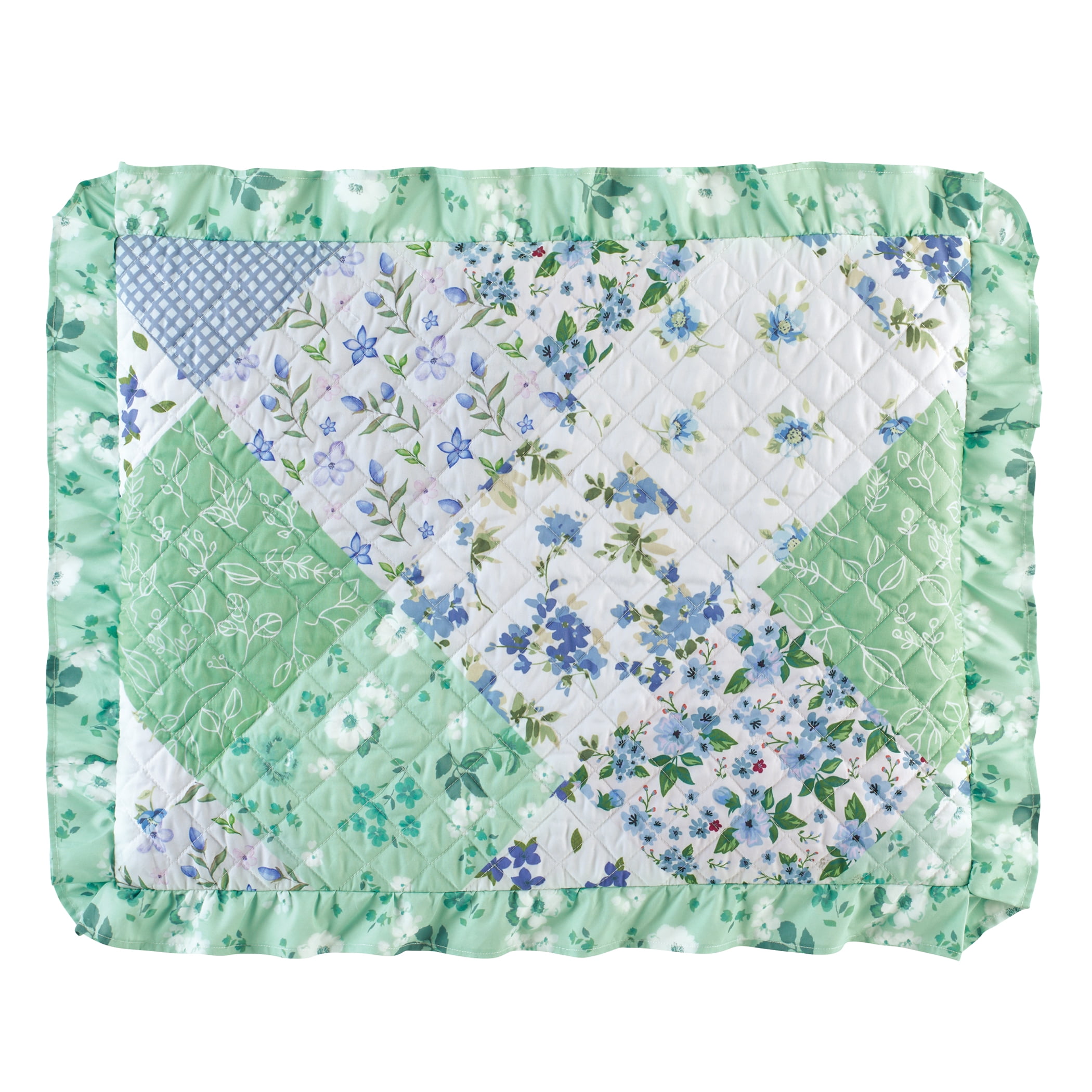 Winston Brands Garden Patchwork Ruffle Edge Pillow Sham Set (Set of 2)