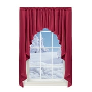 Collections Etc Glasgow Solid Color Elegant Swag Window Curtain