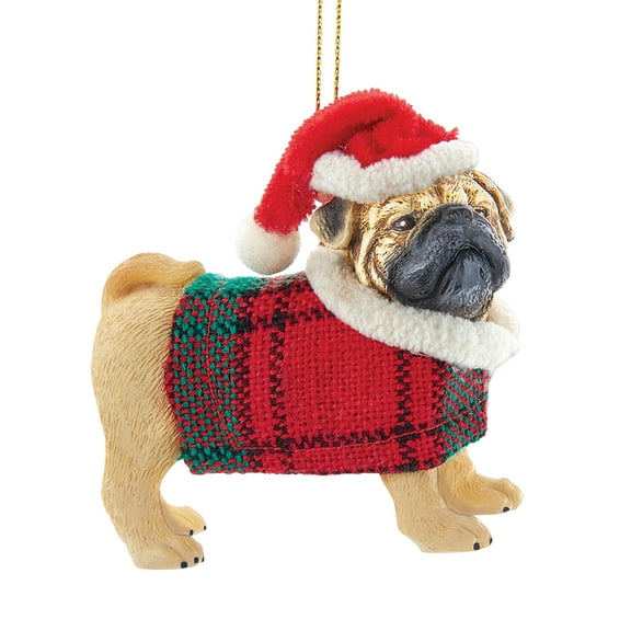 Collections Etc Hand-Painted Holiday Dog Christmas Ornament