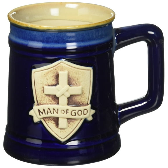 Collections Etc Hand-Painted Man of God Porcelain 18 oz. Mug