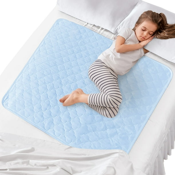 Collections Etc Highly Absorbent Washable Waterproof Bed Pad Blue - Large