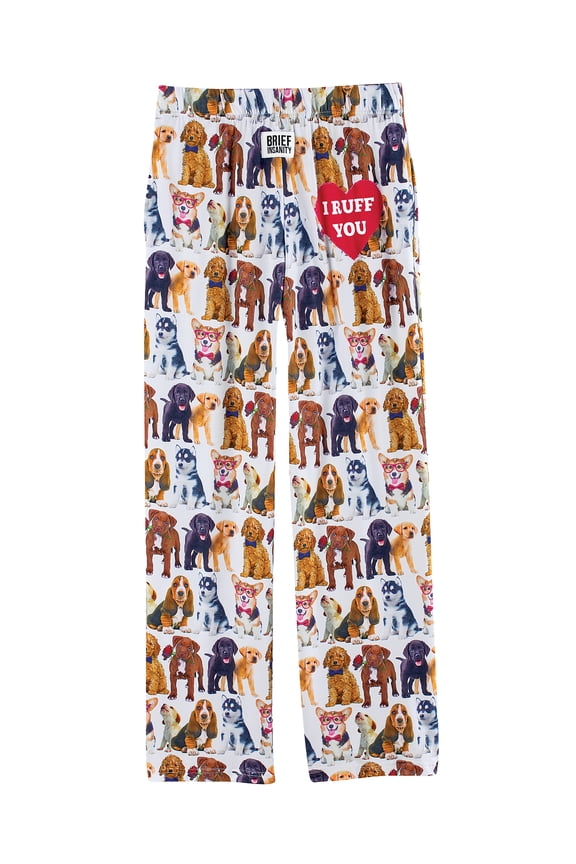Collections Etc I Ruff You All-Over Dog Graphics Lounge Pants