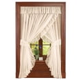 thumbnail image 1 of Collections Etc Isabella Ruffled Sheer Fabric Rod Pocket Window Curtain Set, Cream, 1 of 9