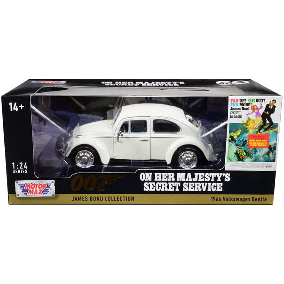1966 Volkswagen Beetle White James Bond 007 "On Her Majesty's Secret Service" (1969) Movie "James Bond Collection" Series 1 24 Diecast Model Car by Motormax