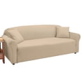 thumbnail image 1 of Collections Etc Jersey Stretch Slipcover Furniture Protector, Cream, Sofa, 1 of 5