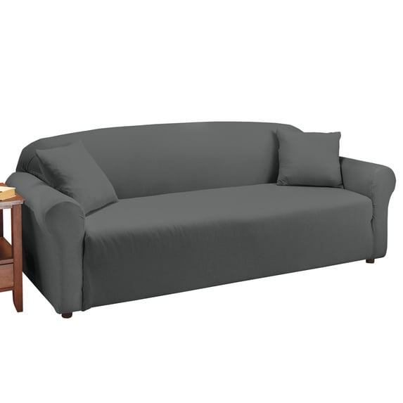 Collections Etc Jersey Stretch Slipcover Furniture Protector, Grey, Sofa