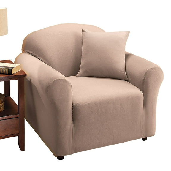 Collections Etc Jersey Stretch Slipcover Furniture Protector, Linen, Chair