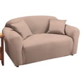 thumbnail image 1 of Collections Etc Jersey Stretch Slipcover Furniture Protector, Linen, Loveseat, 1 of 5