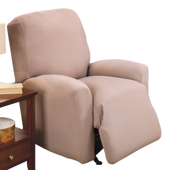 Collections Etc Jersey Stretch Slipcover Furniture Protector, Linen, Recliner
