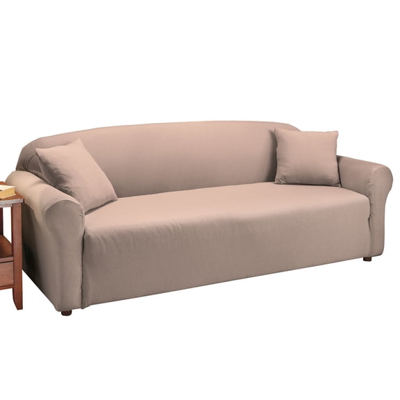 Collections Etc Jersey Stretch Slipcover Furniture Protector, Linen, Sofa