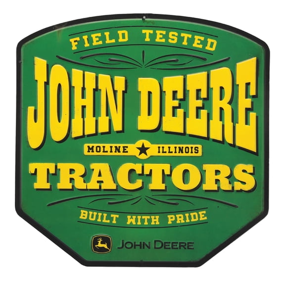 Collections Etc John Deere Tractors Embossed Metal Wall Sign