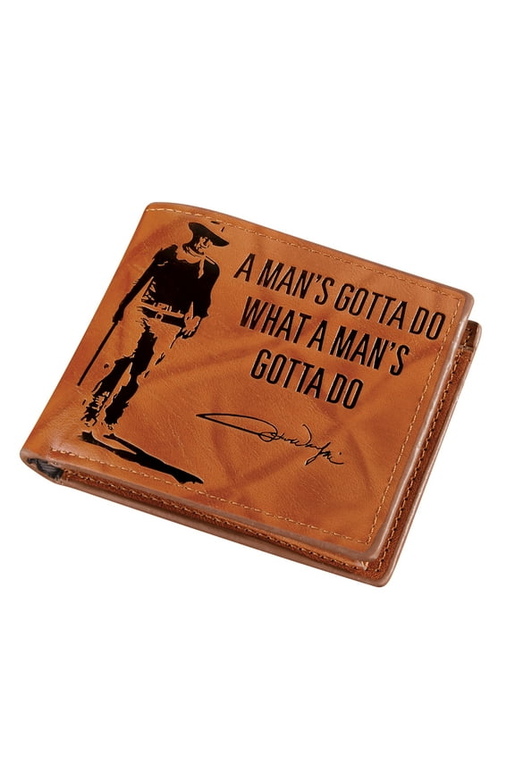 Collections Etc John Wayne Quote Embossed Bifold Wallet