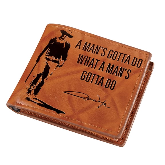 Collections Etc John Wayne Quote Embossed Bifold Wallet