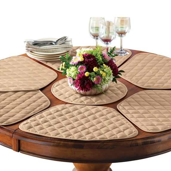 Collections Etc Kitchen Table Placemat and Centerpiece Set - 7 Pc, Beige