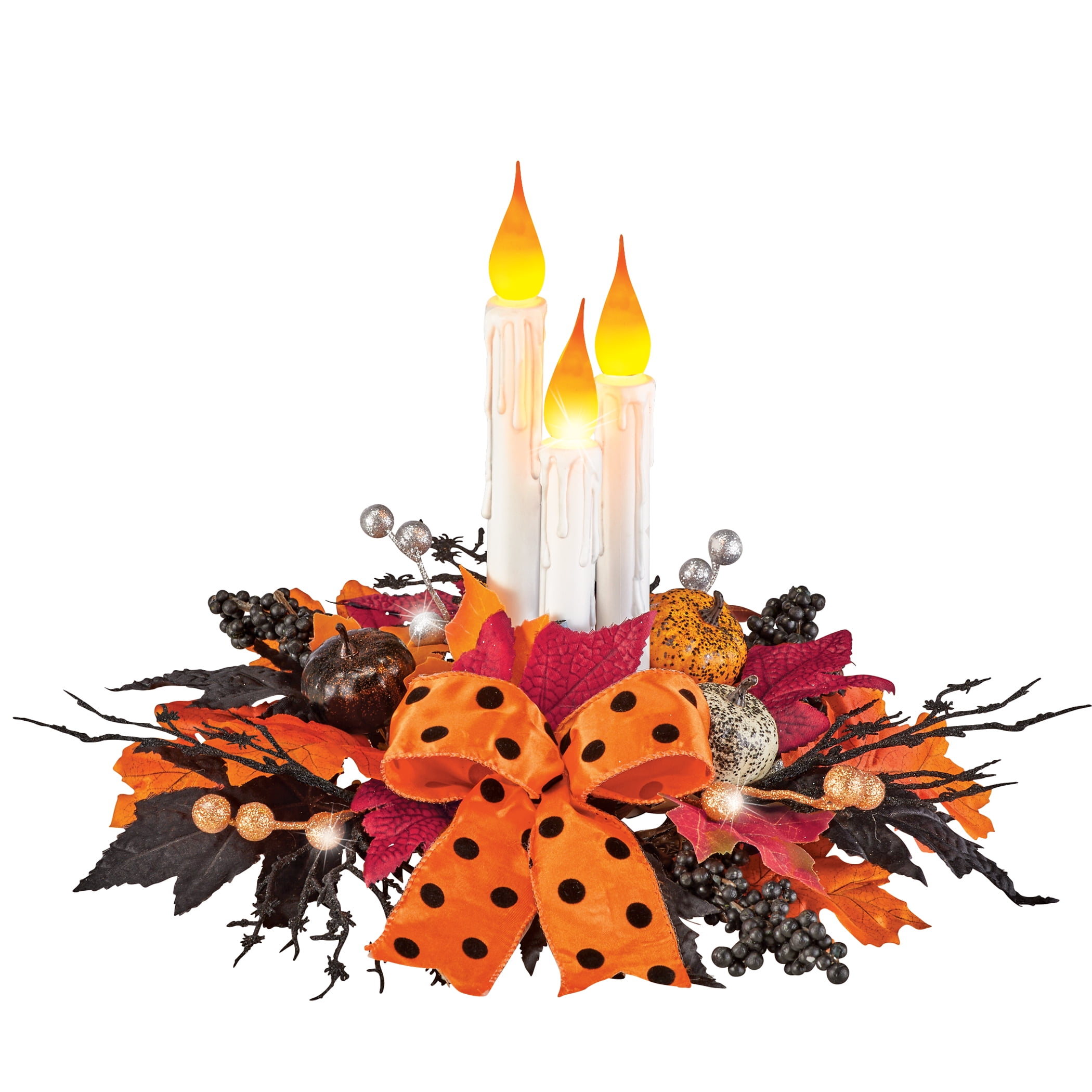 Collections Etc LEDLighted Halloween Candle Centerpiece