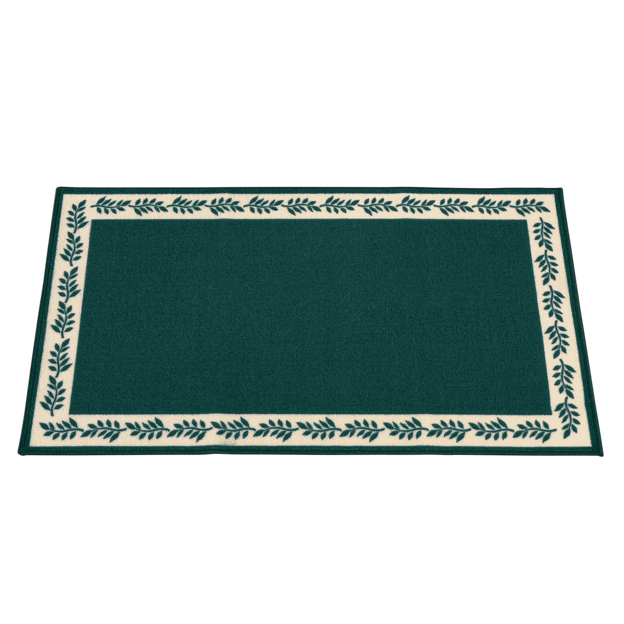 Collections Etc Leaf Border Skid-Resistant Soft Accent Rug - Walmart.com