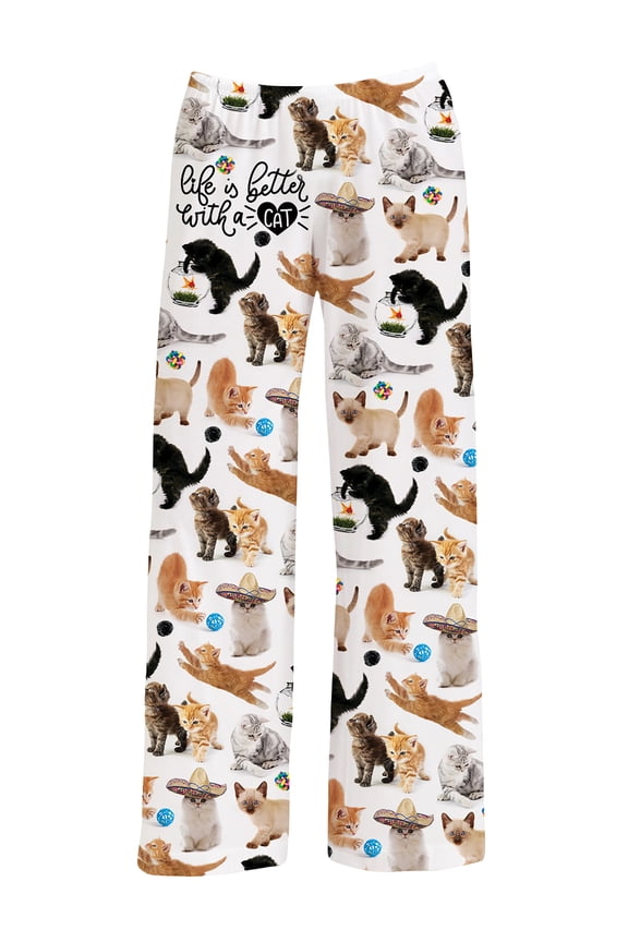 Collections Etc Life Is Better With A Cat Lightweight Lounge Pants