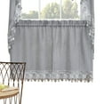 thumbnail image 1 of Collections Etc Lillian Floral Lace Trim Window Curtains with Rod Pocket on Top for Easy Hanging - Home Decor for Any Room, 1 of 2