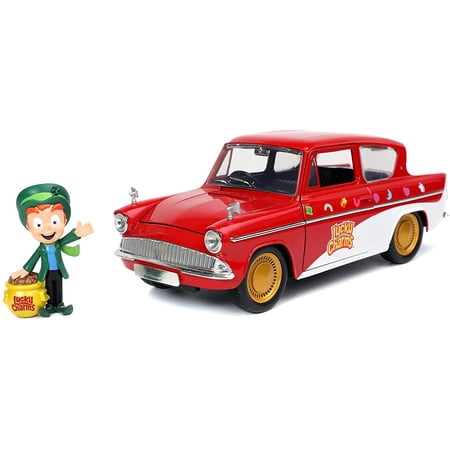 1:24 Hollywood Rides 1959 Ford Anglia with Lucky The Leprechaun Figure