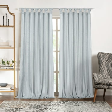 Collections Etc Luxurious Crepe Soft Georgette Panel with Tulip Tab Top - 52" x 84" or 52" x 63" - Silver, White, Taupe - Machine Washable