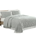 thumbnail image 1 of Collections Etc Luxurious Medallion Chenille Fringe Border Bedspread, 1 of 3