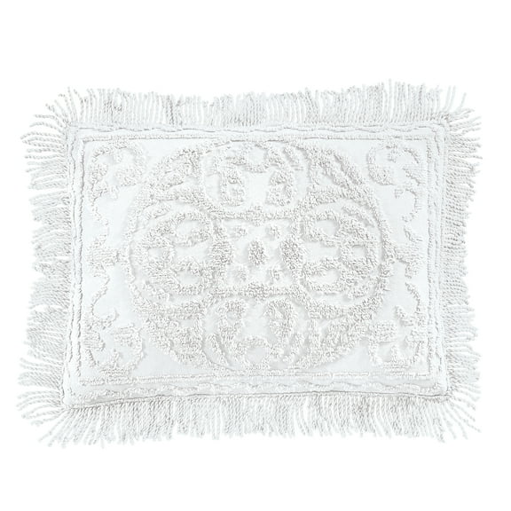 Collections Etc Luxurious Medallion Chenille Fringe Border Pillow Sham
