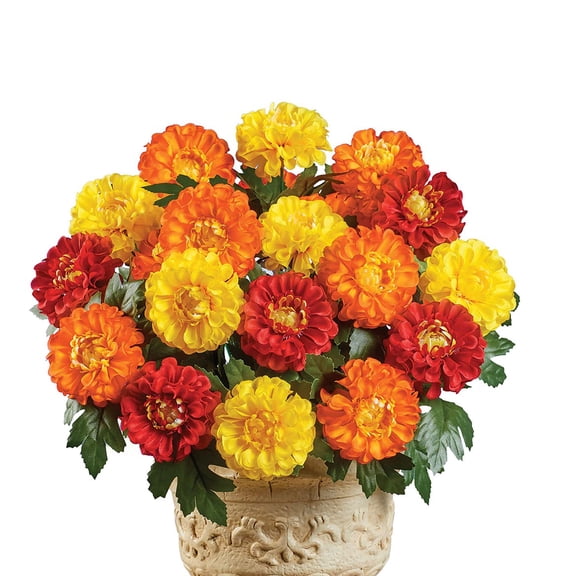 Collections Etc Marigold Mixed Arrangement Bushes - Set of 3 Multi NO SIZE