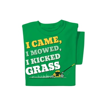 Collections Etc Men's I Came I Mowed I Kicked Grass Funny Graphic T-Shirt Green XX-Large